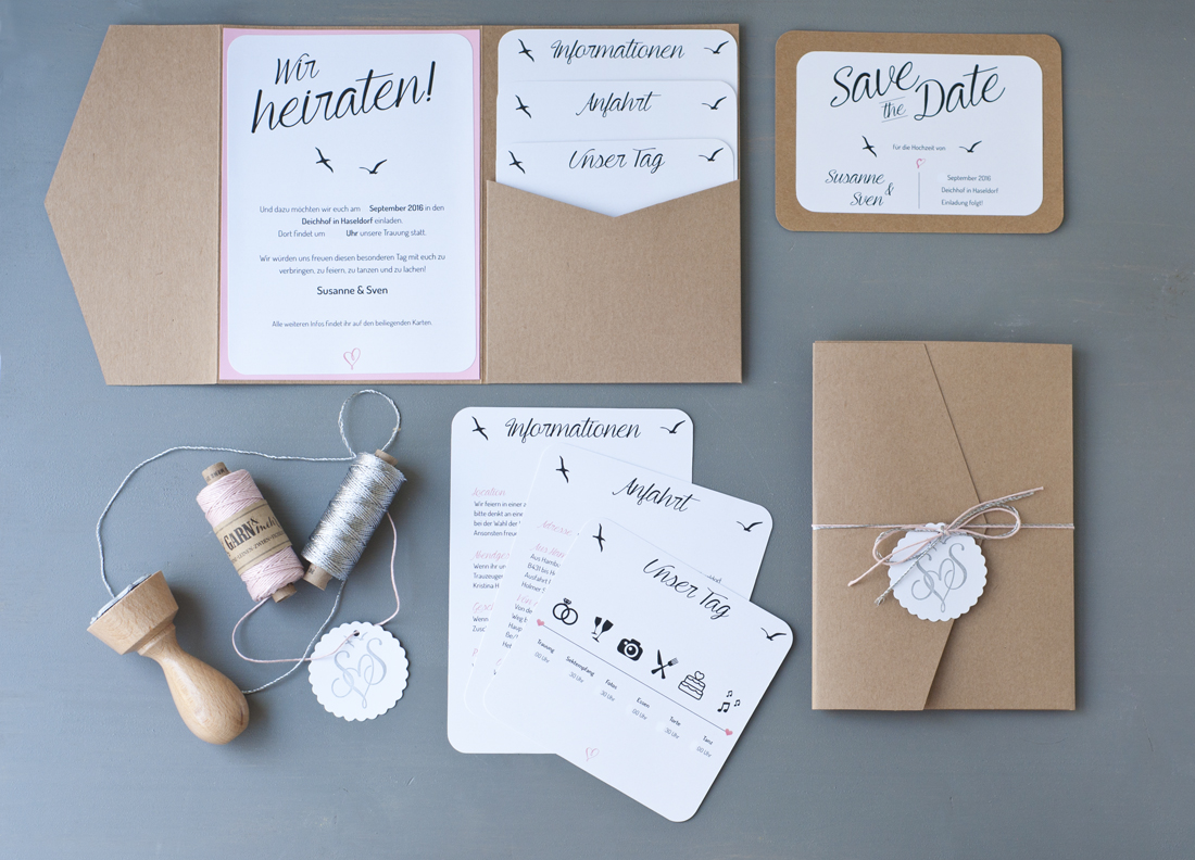 Unsere Hochzeitseinladung & Save the Date